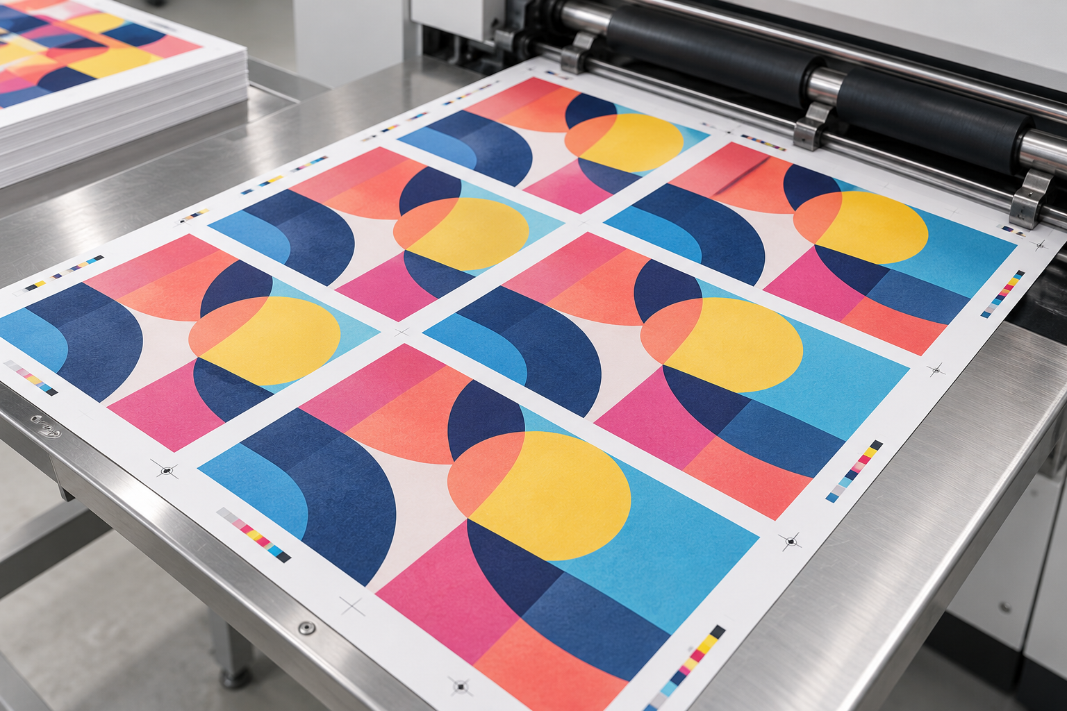 Full-colour printed sheets on a tidy printer output workstation