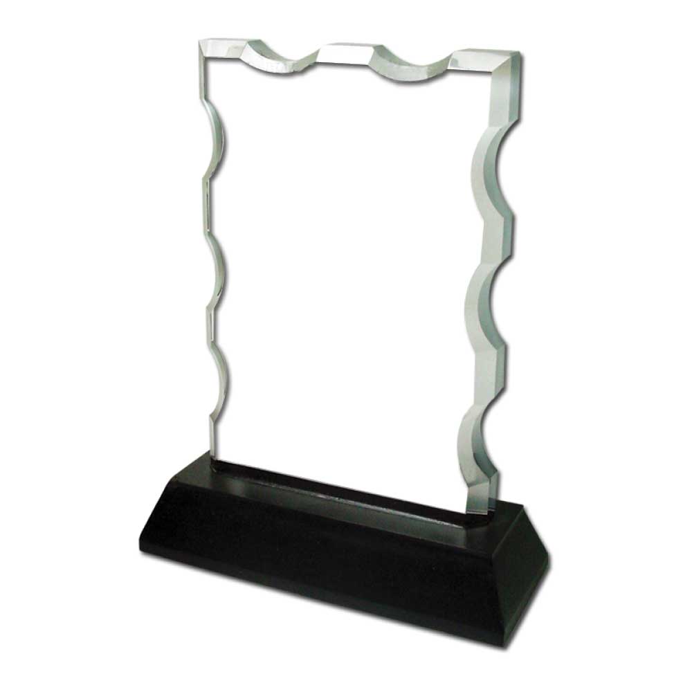Reconocimiento rectangular de cristal con borde festoneado