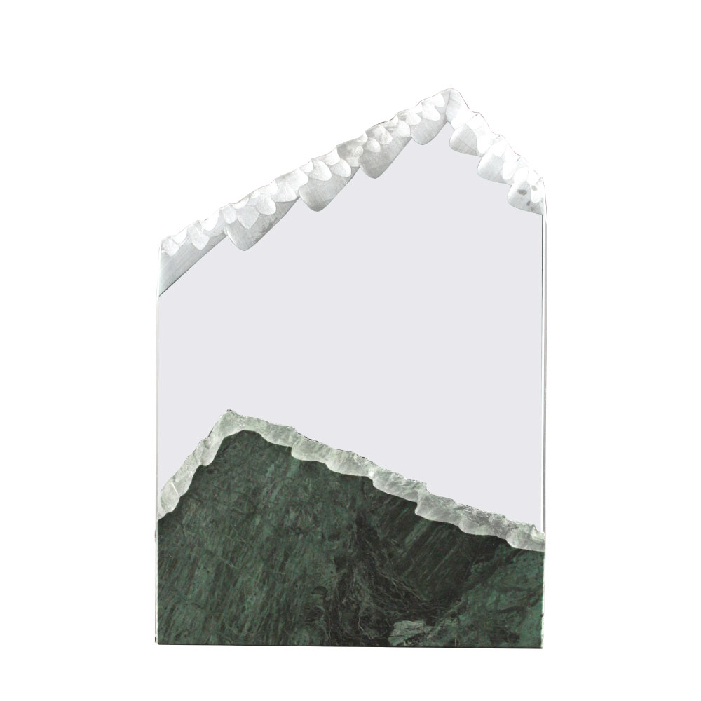 Reconocimiento de cristal y mármol en forma de montaña