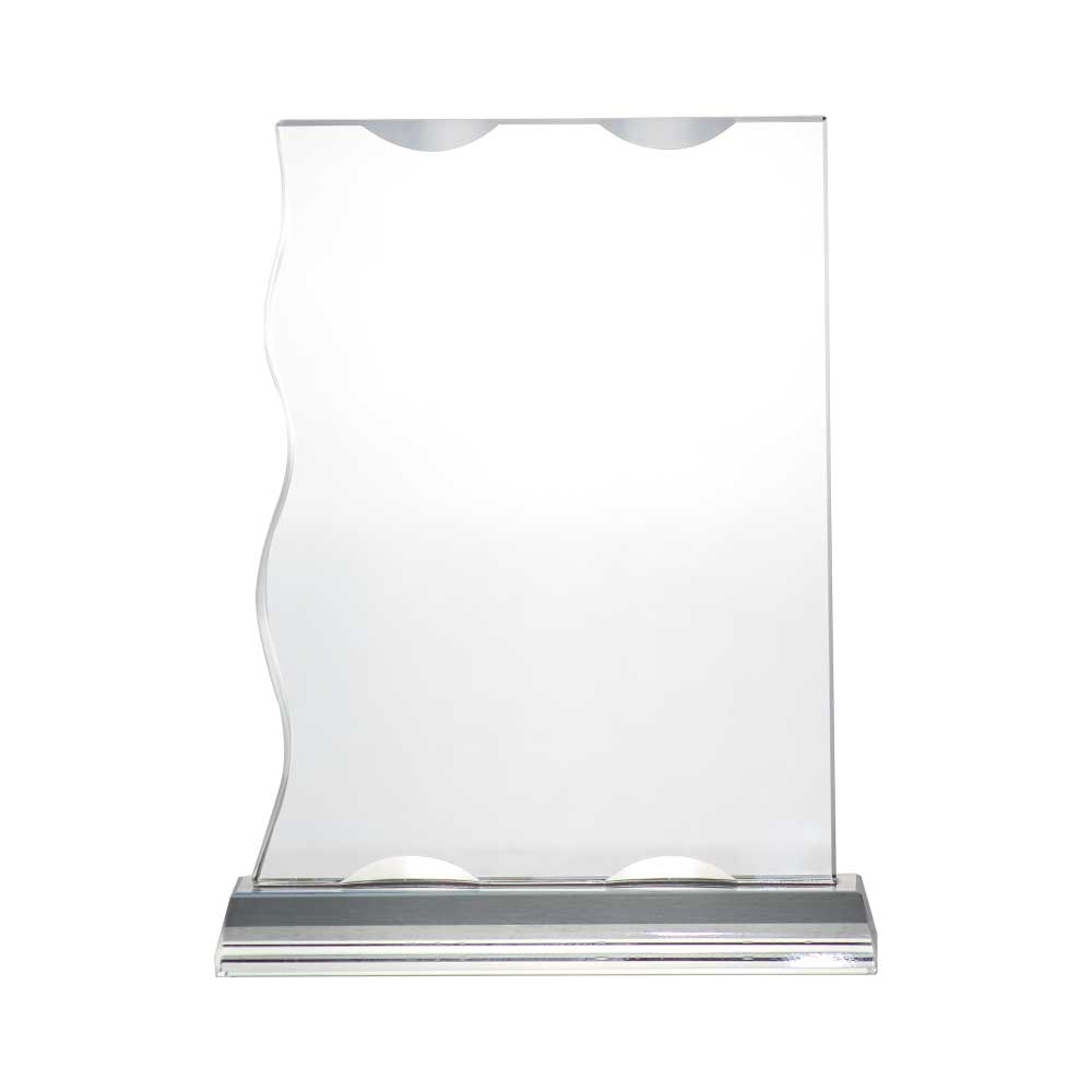 Wave-Edge Rectangular Crystal Award