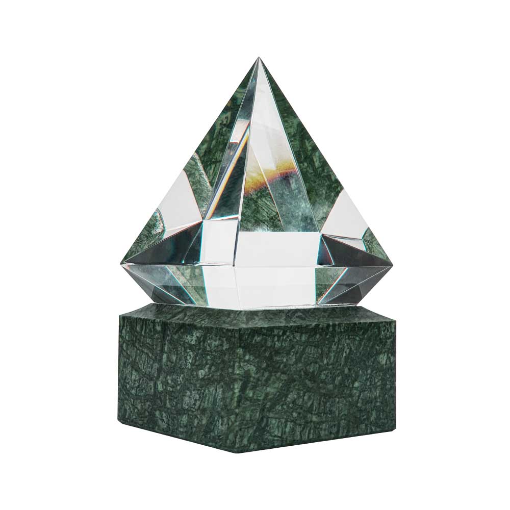 Crystal Diamond Award on Marble Base
