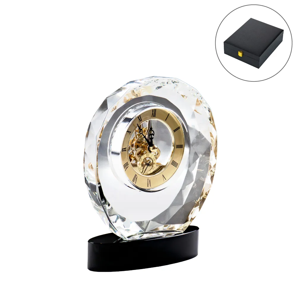 Round Crystal Clock Award