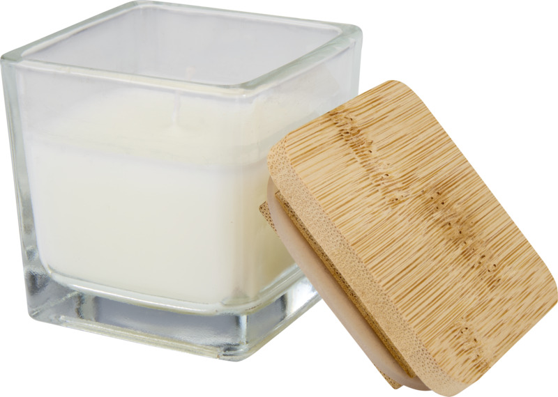 Glass Candle with Bamboo Lid