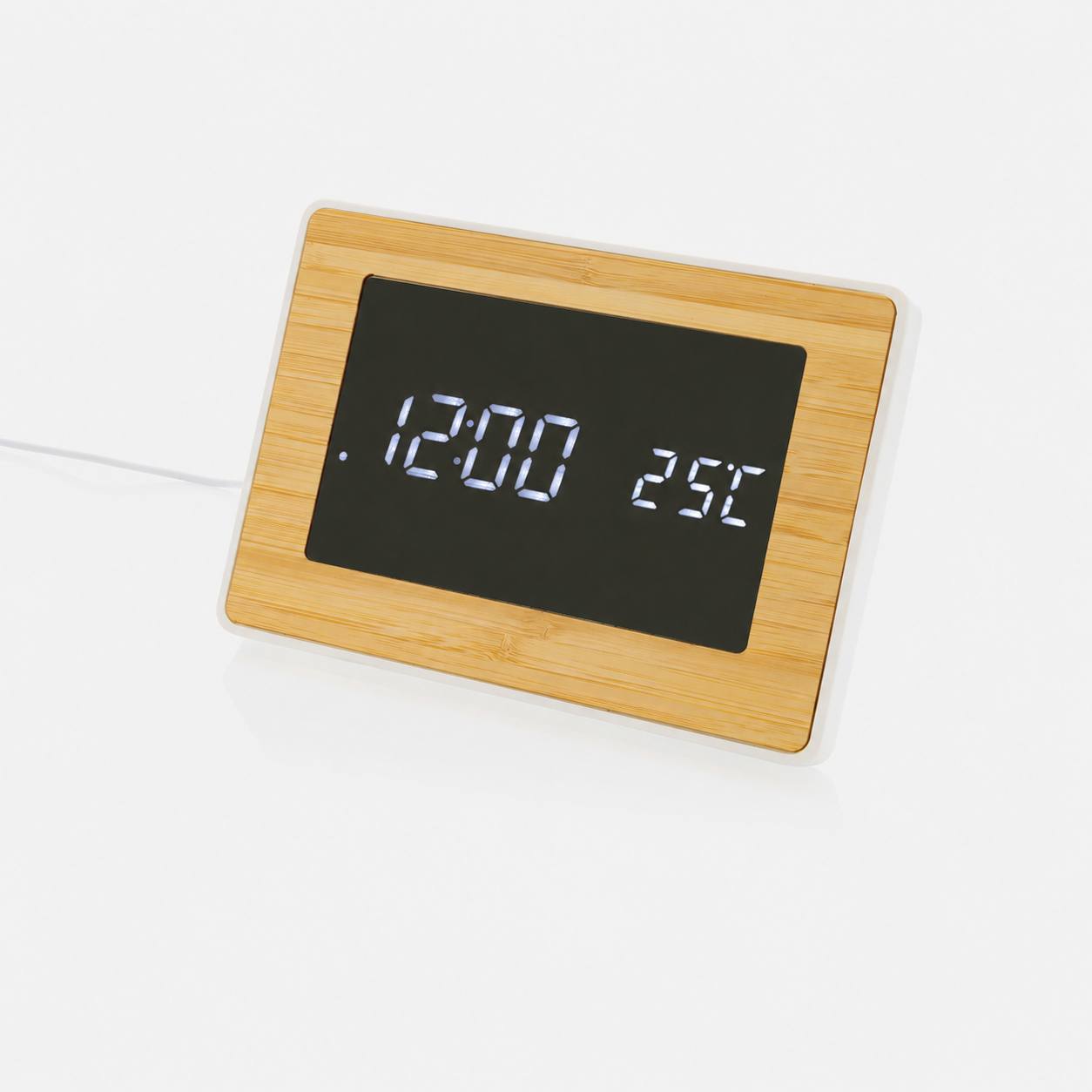 Bamboo LED Desk Clock