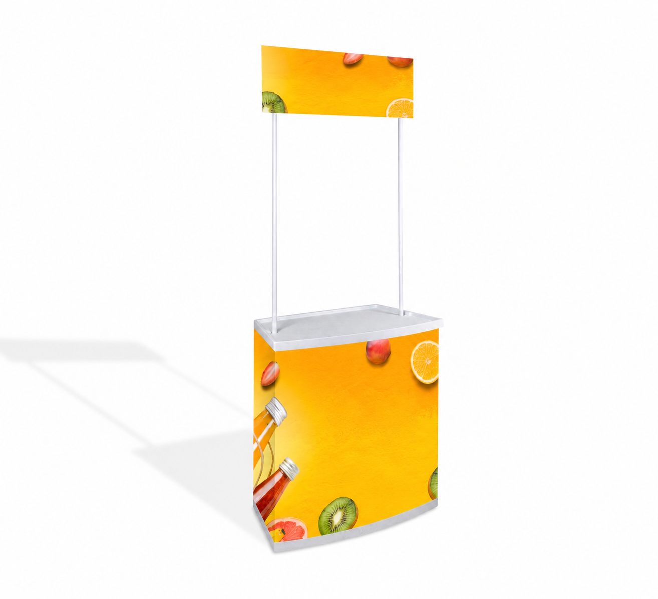 Promotional Counter with Header and Storage