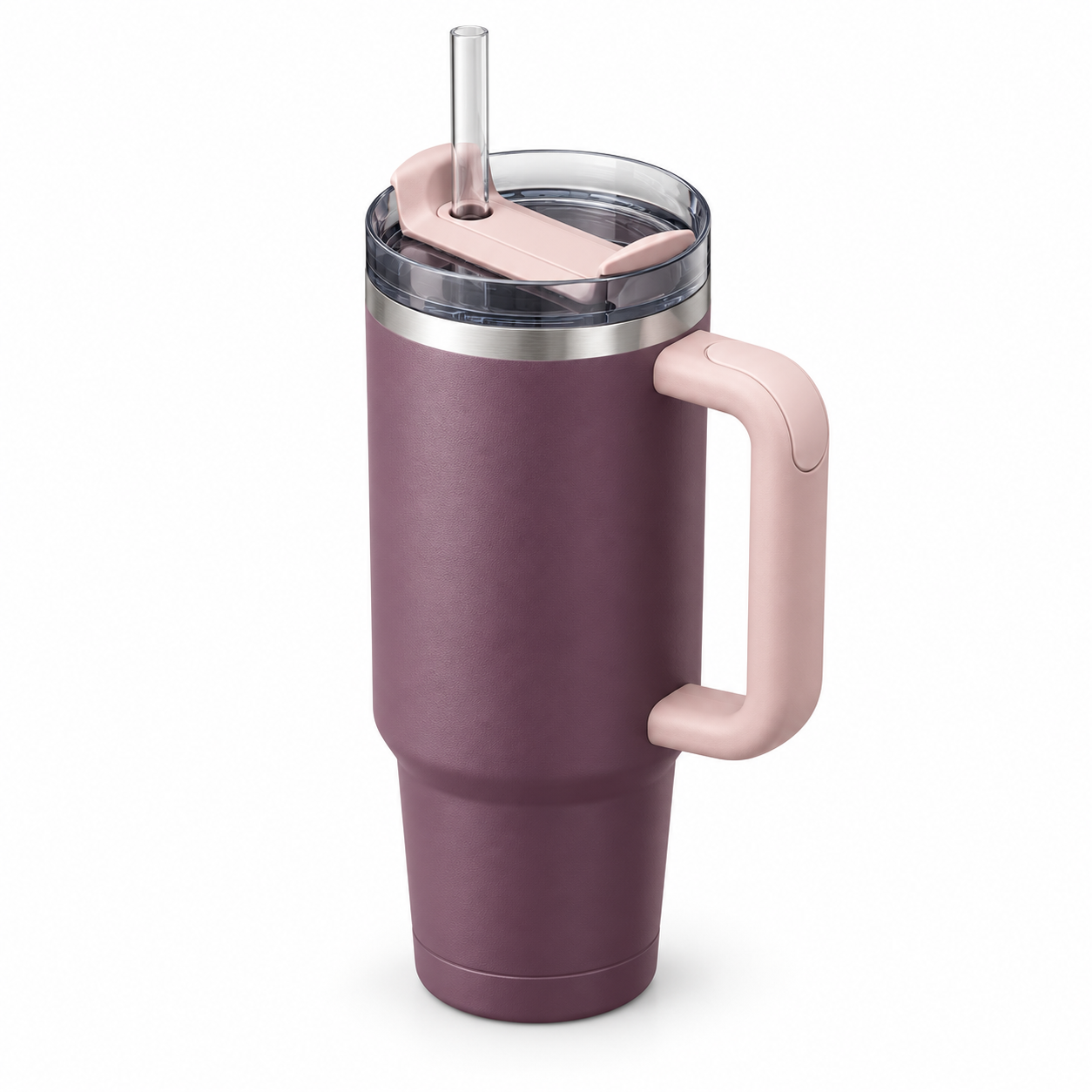 30 oz Insulated Tumbler with Handle and Straw