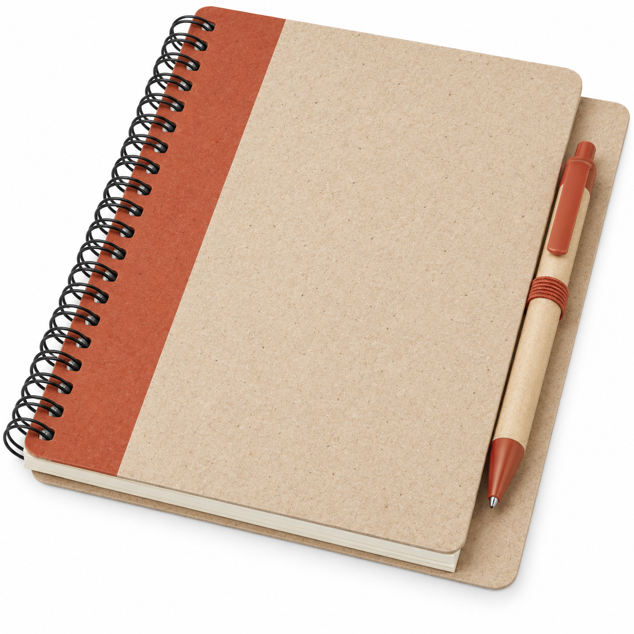 Libreta Priestly de papel reciclado con bolígrafo