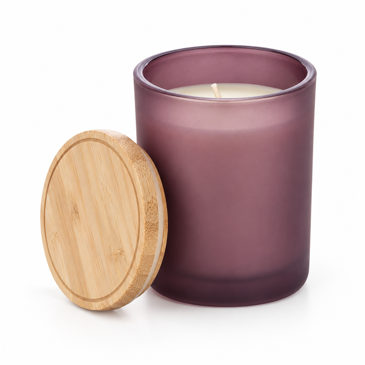 Scented Glass Candle with Bamboo Lid