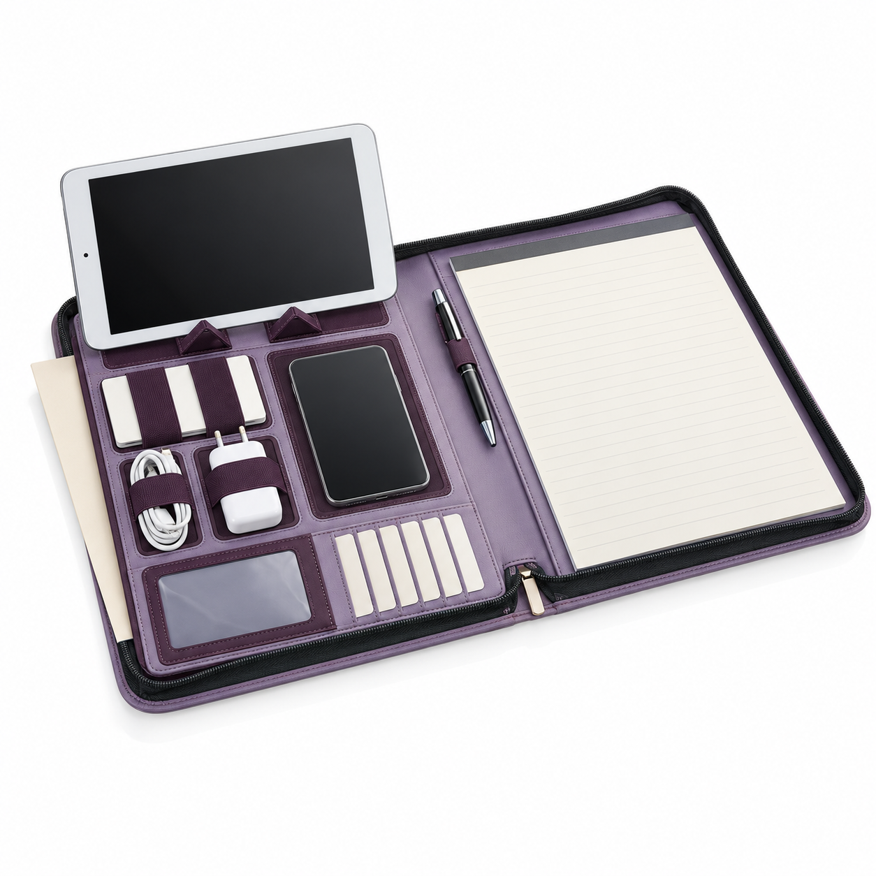 A4 Zippered Tech Portfolio
